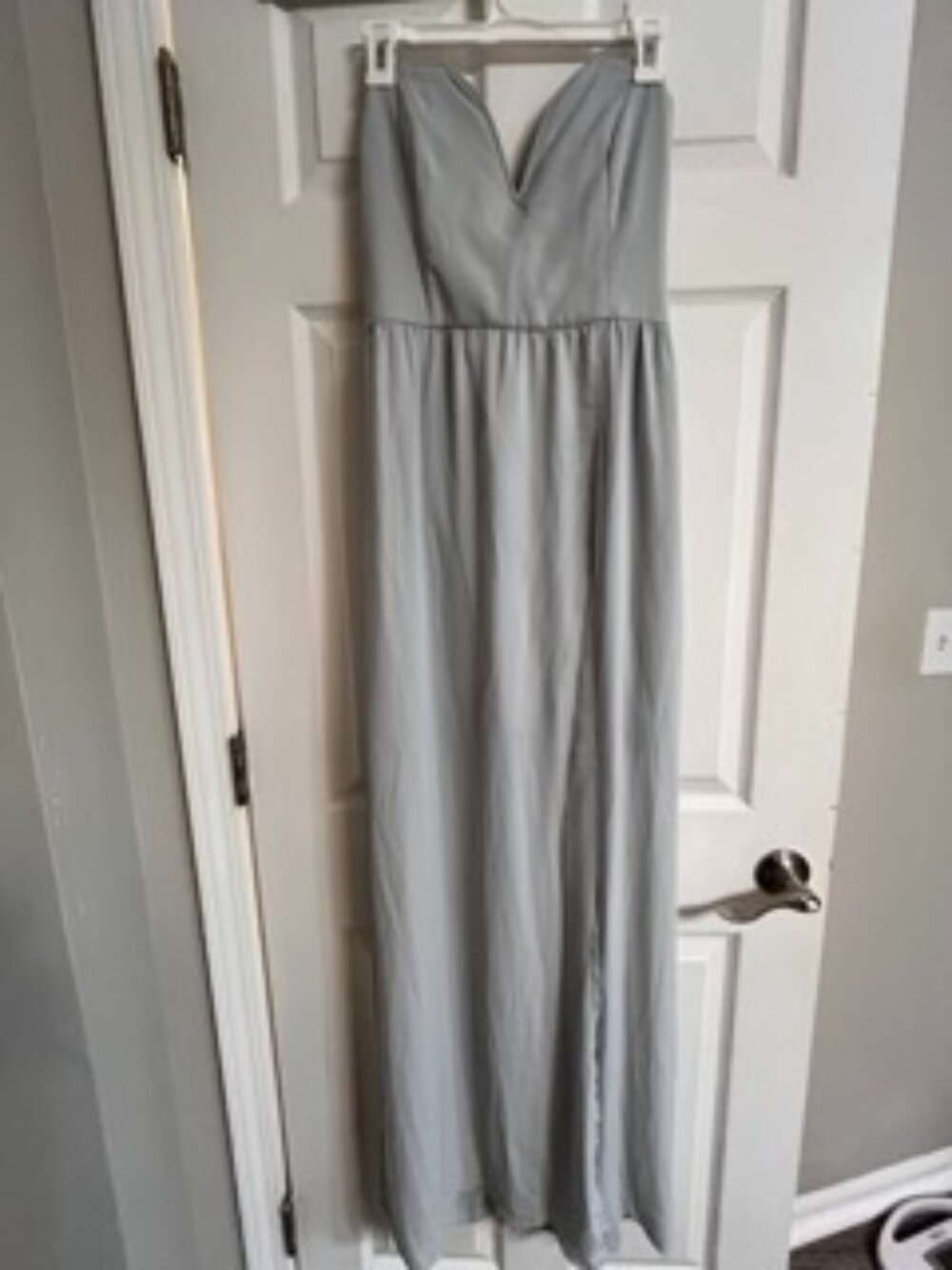 Size Large Strapless Blue Formal Gown